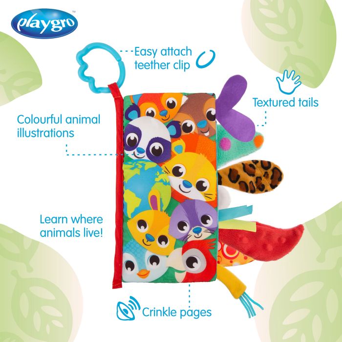 Playgro Tails Of The World Sensory Book 0m+