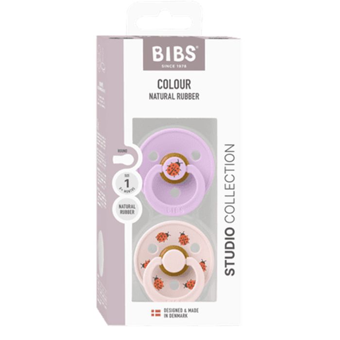 Smokk, BIBS, 2 Pk, Ladybug Latex Size 1, Violet Sky Mix