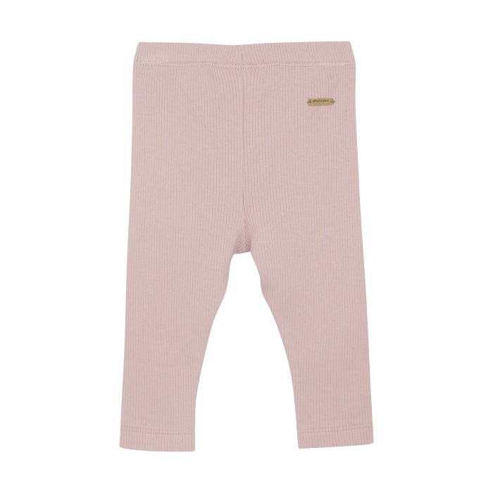 Leggings Rib, Minymo, Pale Mauve