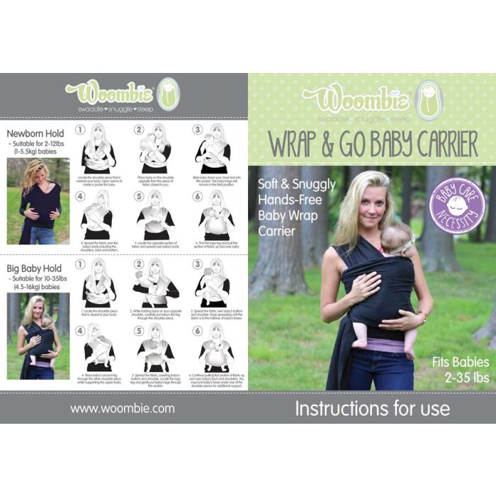 Bæresjal, Woombie Wrap&Go, Nyfødt til 16 kg, Creme