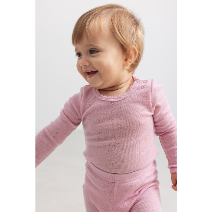 MarMar Leggings Ull, Piva, Pointelle, Soft Berry