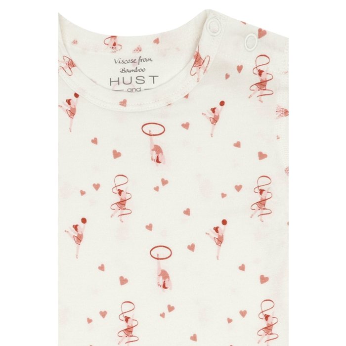 Hust&Claire Kortermet Body Bambus, Buller Gymnast Ivory