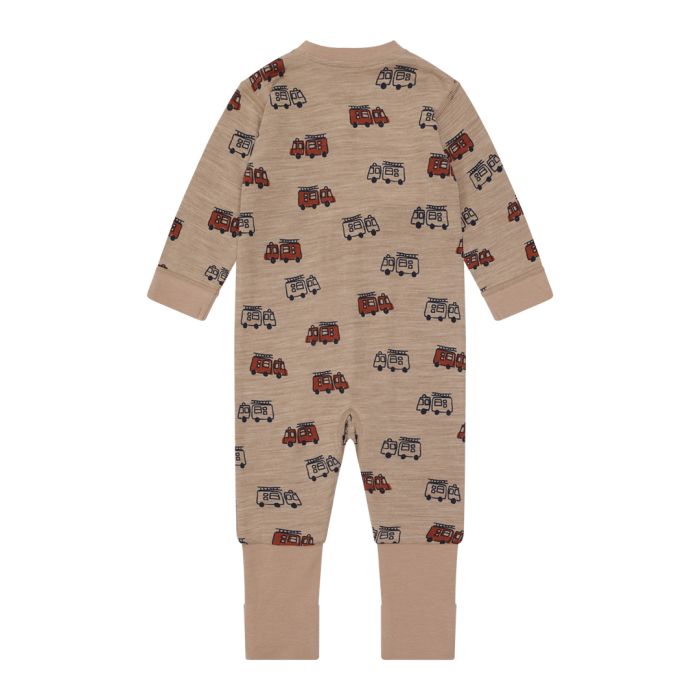 Heldress, Hust&Claire, Ull/Bambus, Manu Firetruck Zip, Biscuit