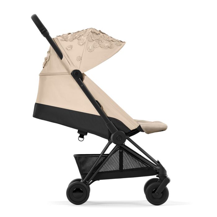 Cybex Coya, Matt Black, Flowers Beige, Barnevogn