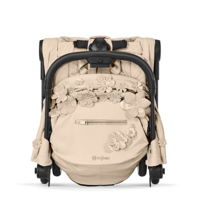 Cybex Coya, Matt Black, Flowers Beige, Barnevogn
