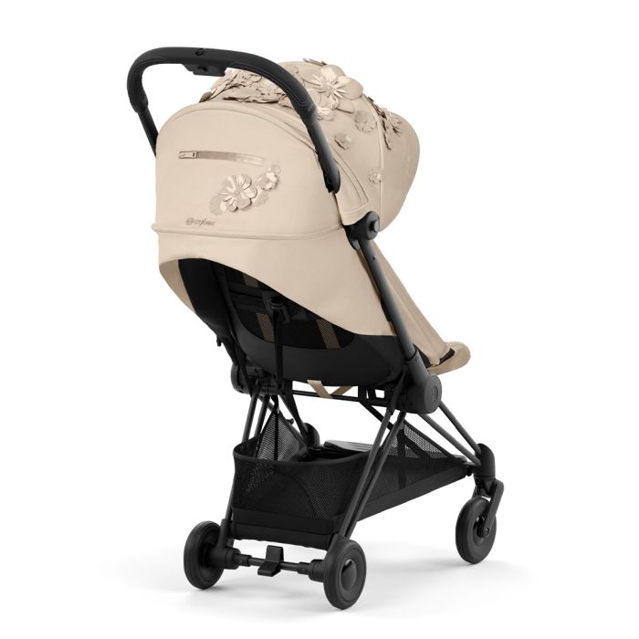 Cybex Coya, Matt Black, Flowers Beige, Barnevogn
