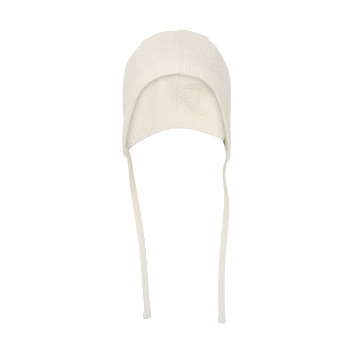 Lue, Huttelihut, Strikket Bomull, Antique White