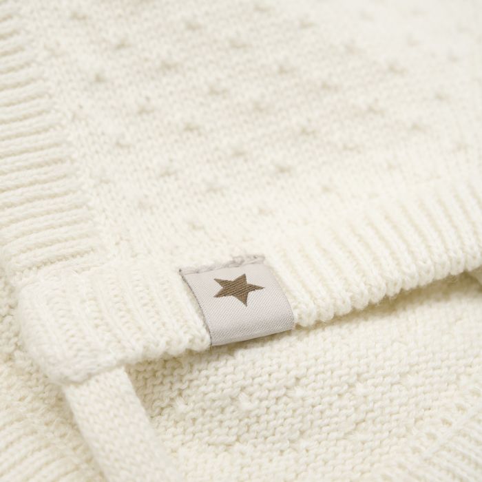 Lue, Huttelihut, Strikket Bomull, Antique White