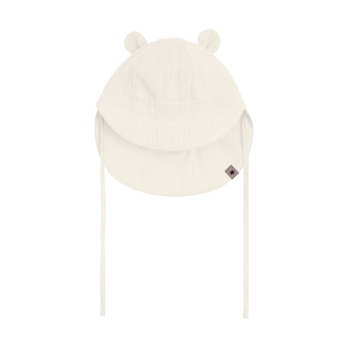 Huttelihut Sommerlue m/ører Muslin, Antique White