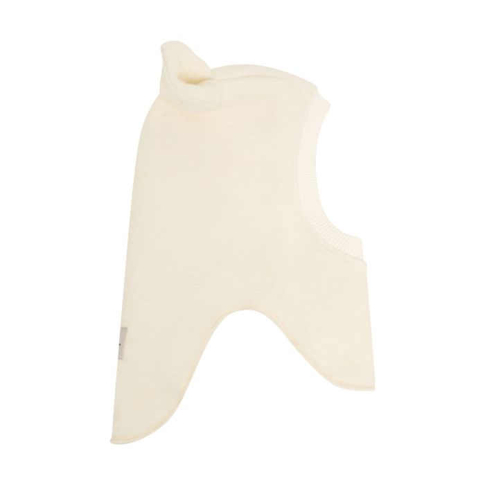 Huttelihut Balaclava m/ører, Ull, White/Tofu