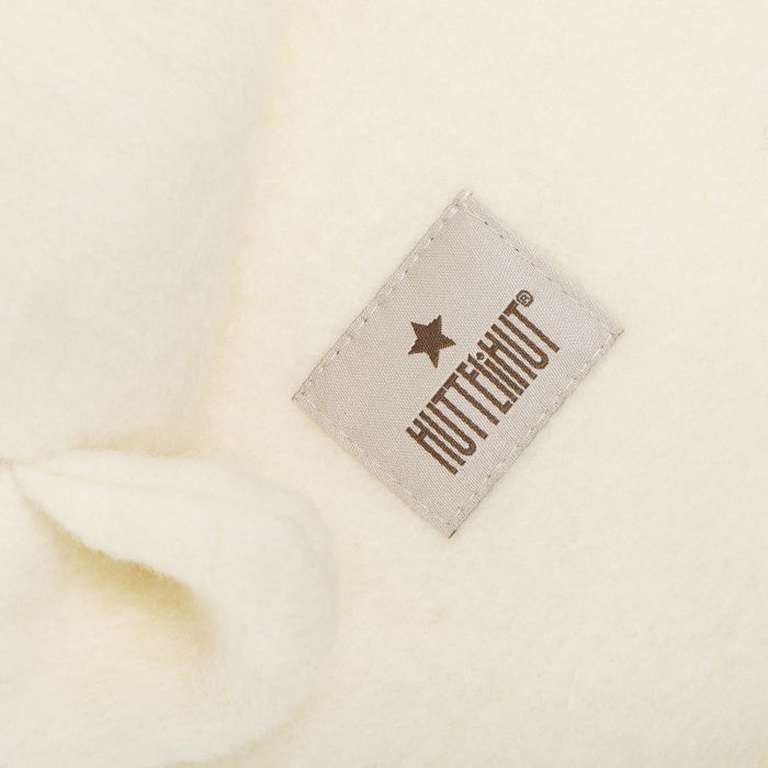Huttelihut Balaclava m/ører, Ull, White/Tofu