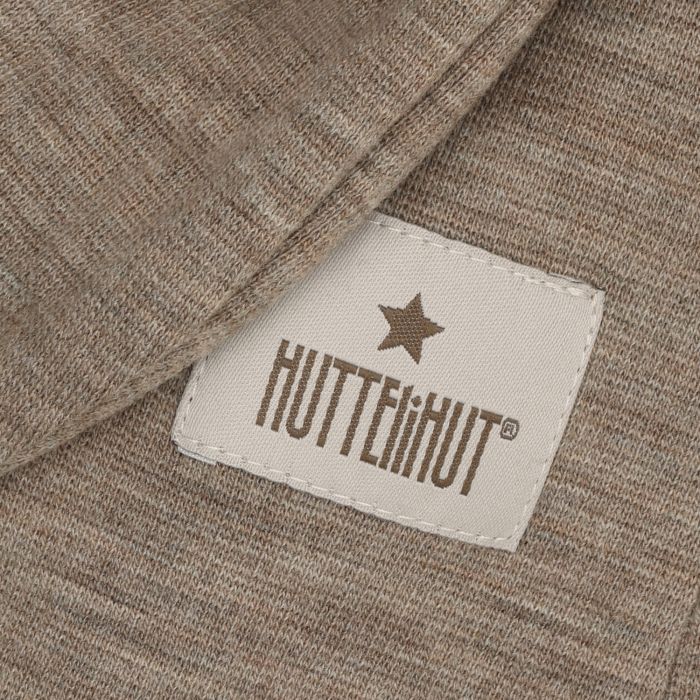 Huttelihut Balaclava m/ører, Ull Rib, Savannah Melange