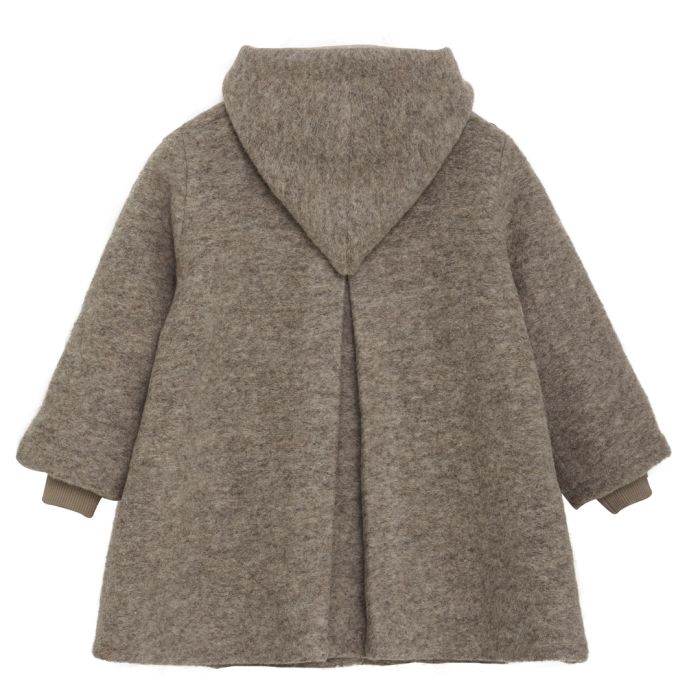 Jakke, Huttelihut, Hood Wool w. Lining, Camel Melange