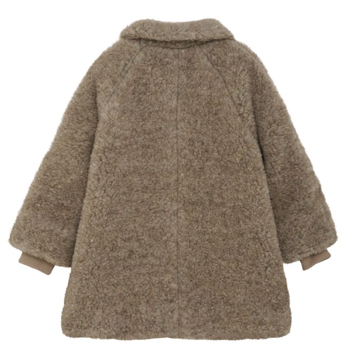 Jakke, Huttelihut, Wool Teddy w. Lining, Camel Melange