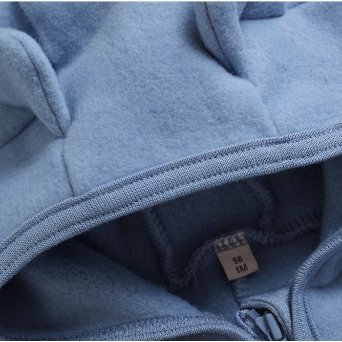 Huttelihut Heldress m/ører, Bomullsfleece, Windward Blue