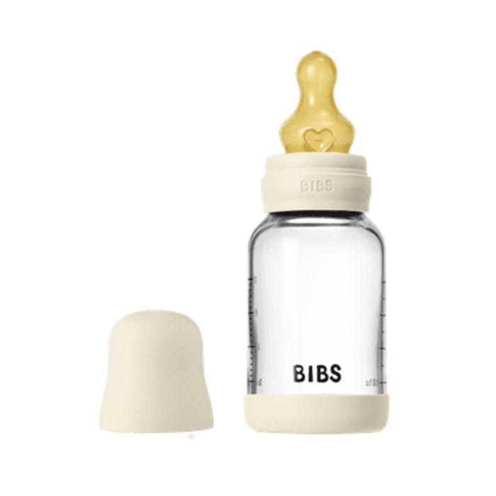 BIBS Glassflaske, Latex, 120 ml, Slow Flow, Ivory
