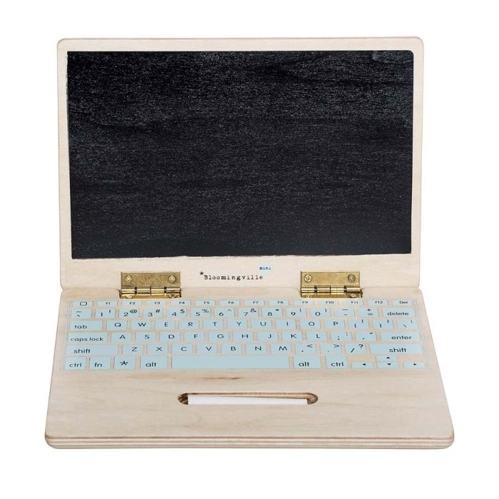 Bloomingville toy computer m/tavle, natur