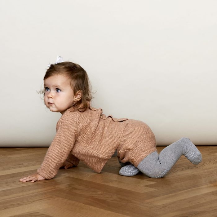 Ullstrømpebukse, GoBabyGo, Antiskli, Grey Melange