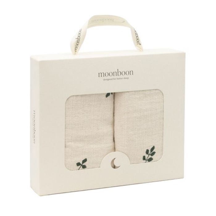 Moonboon musselin babyteppe, Leaf 2pk