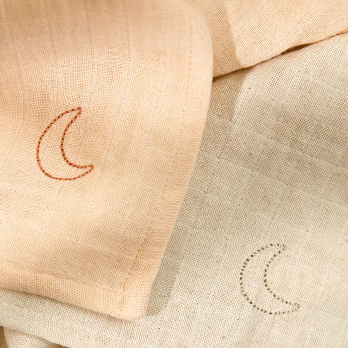 Moonboon Musselin babyteppe, Over The Moon Rose, 2pk