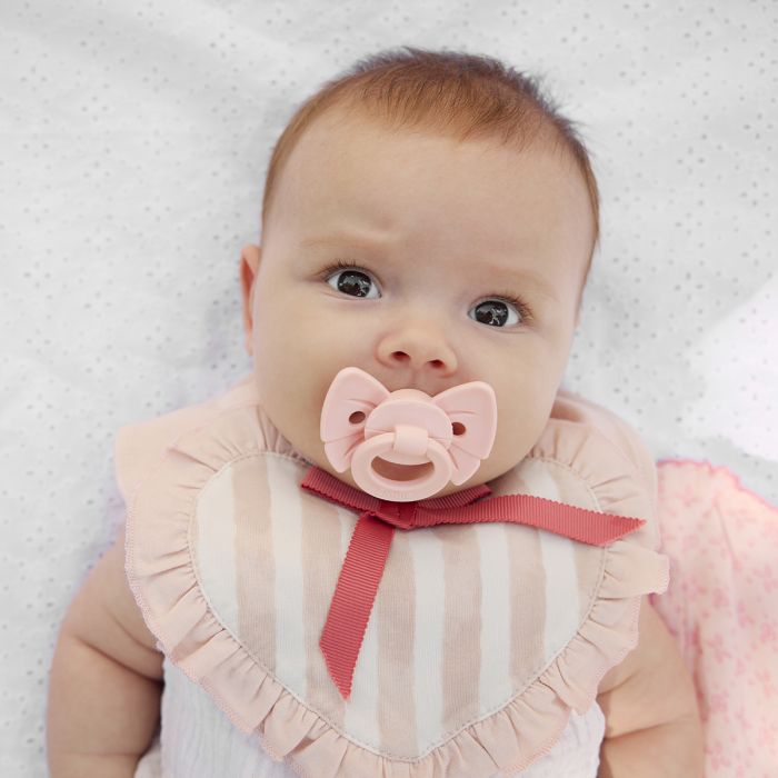 Elodie Smokk Binky Bow Nb, Misty Pink