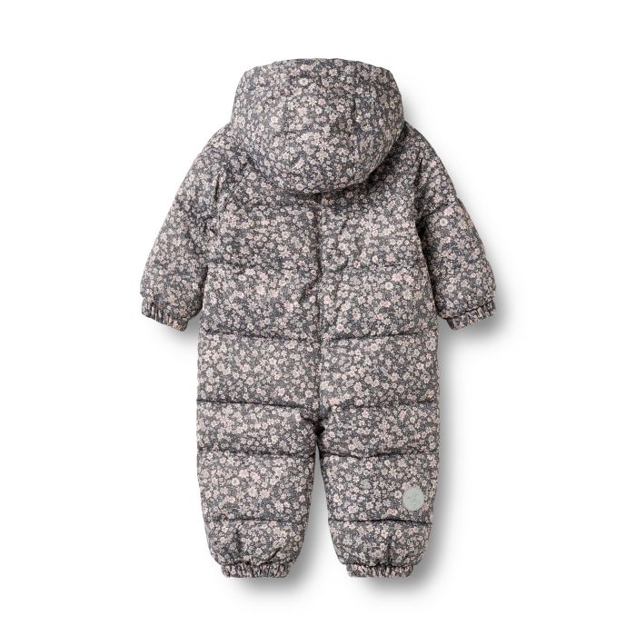 Wheat Vinterdress Baby, Edem, Dark Charcoal Flowers