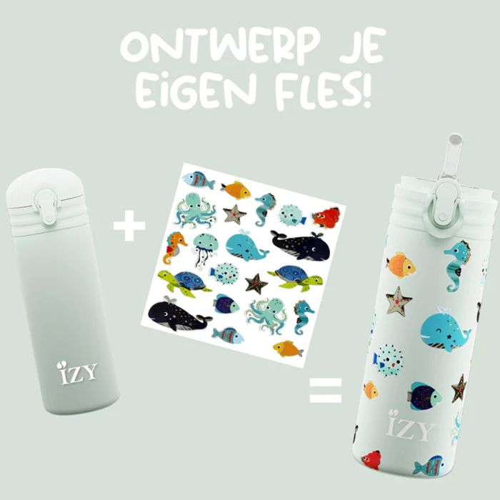 Drikkeflaske, IZY Kids, Green Sealife, 350 ml