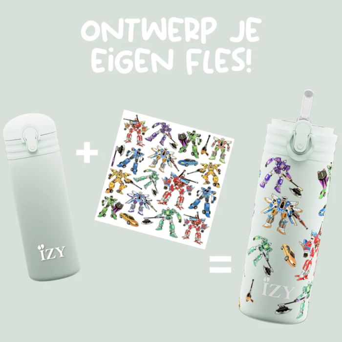 Drikkeflaske, IZY Kids, Green Transformers, 350 ml