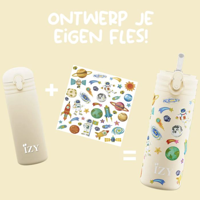 Drikkeflaske, IZY Kids, Yellow Space, 350 ml