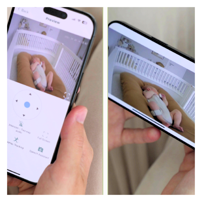 BabySensor Relax, Smart Babycall med sensor, 4G Live kamera og familie­deling