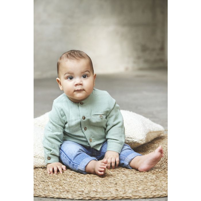 Skjorte, EnFant, Jadeite, Green, Muslin