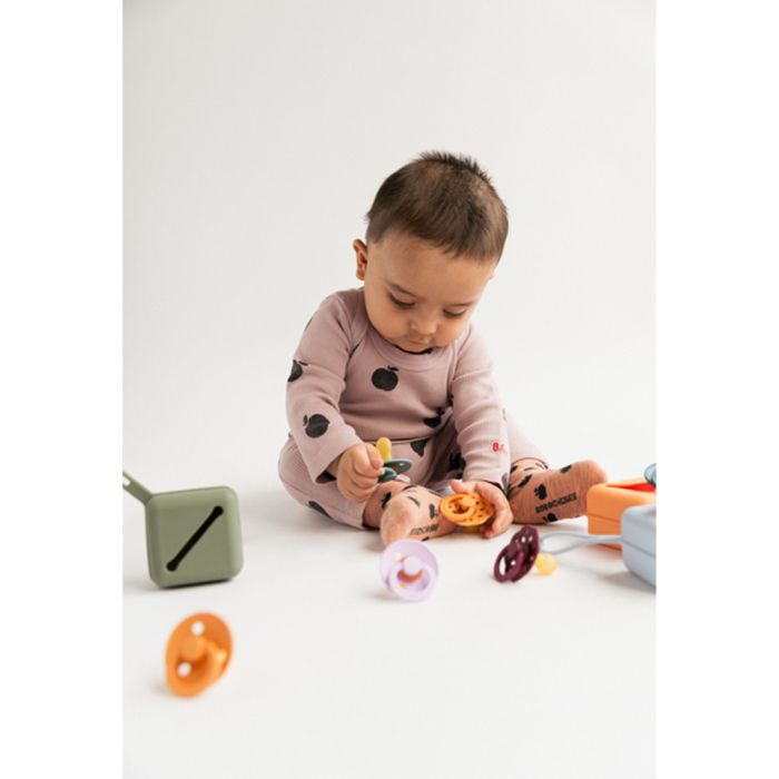 Smokk, BIBS, Latex, Size 1, Woodchuck/Blush, 2pk