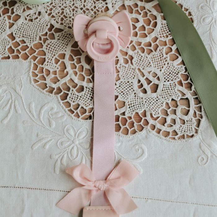 Elodie Smokk Binky Bow Nb, Misty Pink