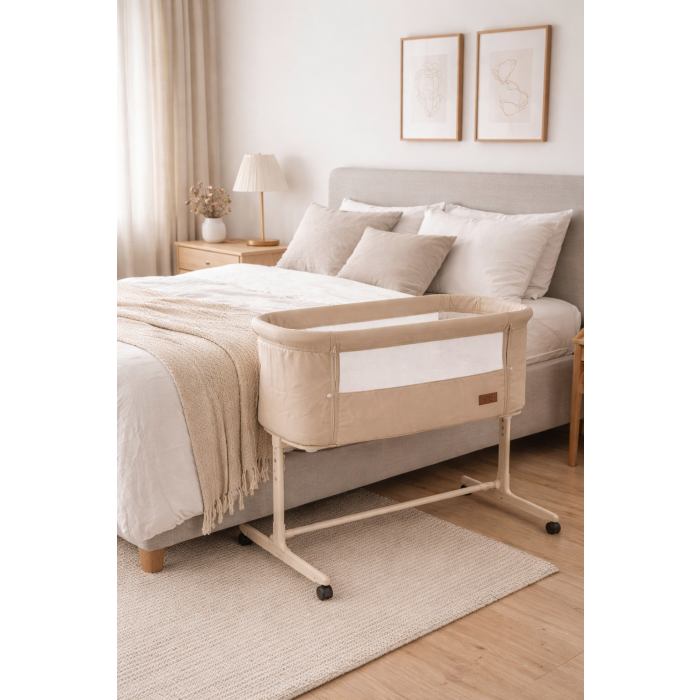 4ME, Premium Bed-Side Crib, Cozy Beige