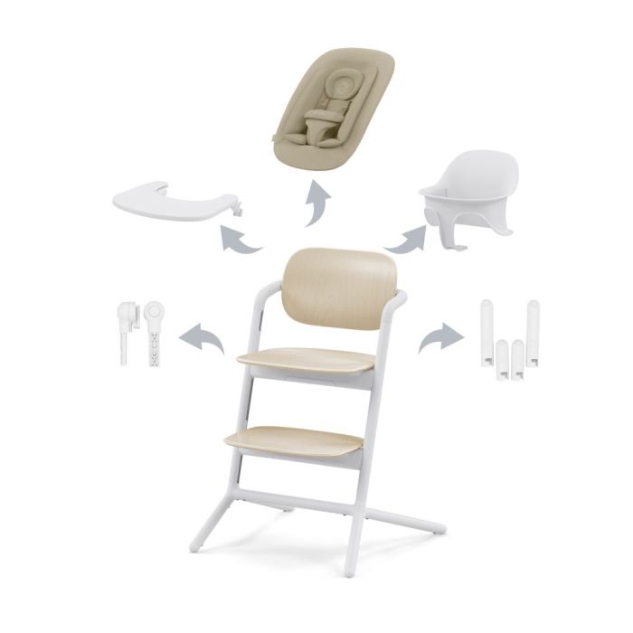 Spisestol, Cybex, Lemo 4-in-1, Sand White, Inkl Læringstårnsett