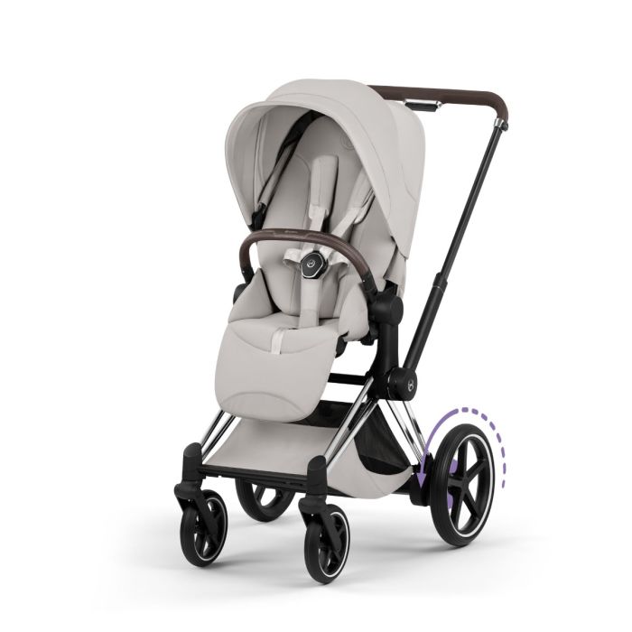 Cybex ePriam, Style Collection, Komplett Barnevogn, New Generation, Chrome/City Grey