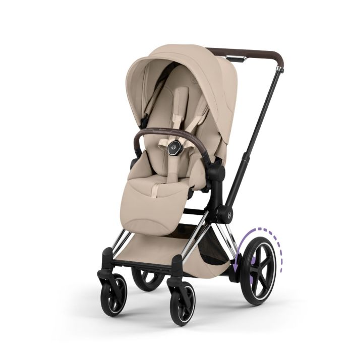 Cybex ePriam, Style Collection, Komplett Barnevogn, New Generation, Chrome/Cozy Beige