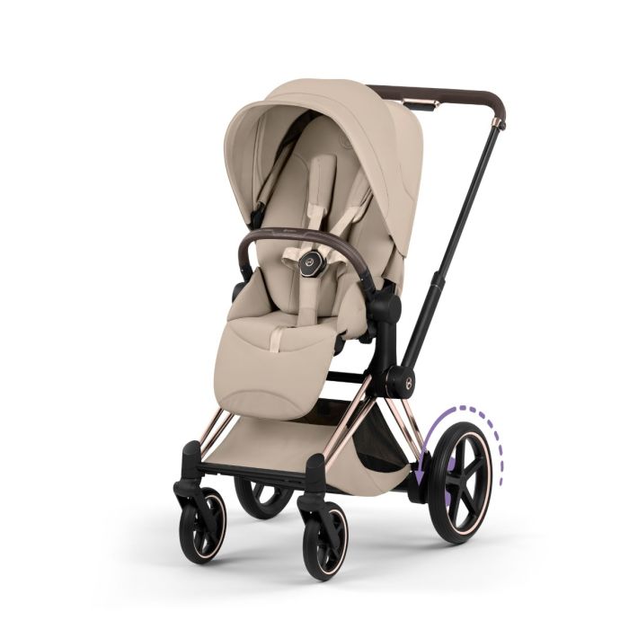 Cybex ePriam, Style Collection, Komplett Barnevogn, New Generation, Rose Gold/Cozy Beige