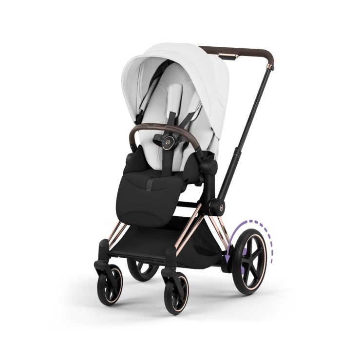 Cybex ePriam, Style Collection, Komplett Barnevogn, New Generation, Rose Gold/Off White