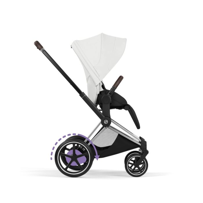 Cybex ePriam, Style Collection, Komplett Barnevogn, New Generation, Chrome/Off White