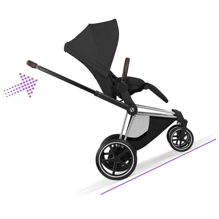 Cybex ePriam, Style Collection, Komplett Barnevogn, New Generation, Chrome/Sepia Black