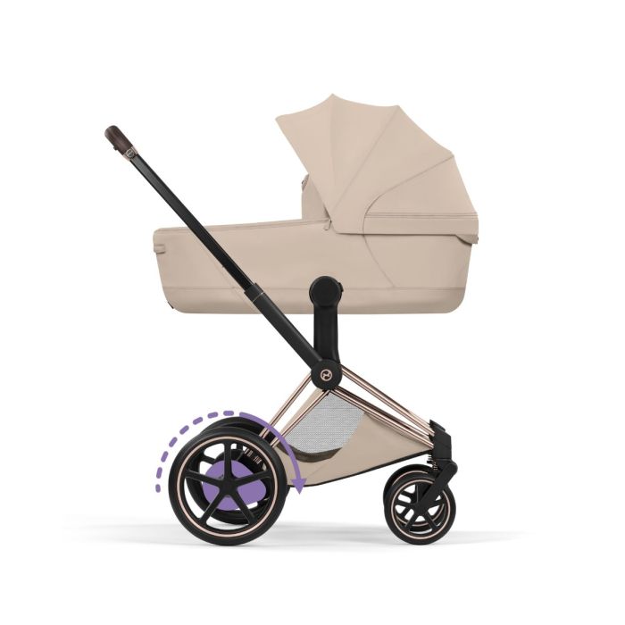 Cybex ePriam, Style Collection, Komplett Barnevogn, New Generation, Rose Gold/Cozy Beige