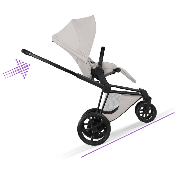 Cybex ePriam, Style Collection, Komplett Barnevogn, New Generation, Matt Black/City Grey