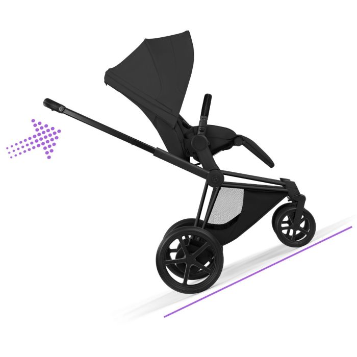 Cybex ePriam, Style Collection, Komplett Barnevogn, New Generation, Matt Black/Sepia Black