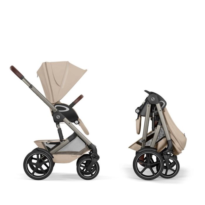 Komplett vogn Cybex Talos S Lux, 2026, Almond Beige Ink. Liggedel