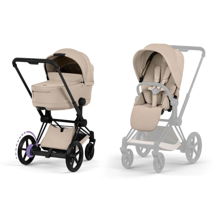 Cybex ePriam, Matt Black/Cozy Beige, Komplett barnevogn, New Generation