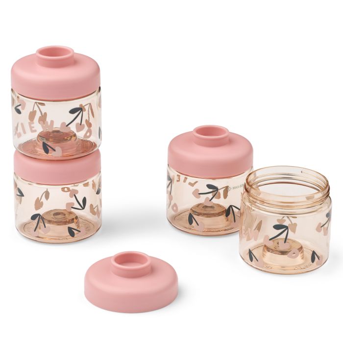Liewood Snackbox 4pk, Dominique Cherry Heart / Rosey
