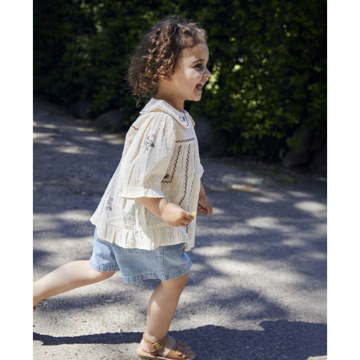 Fliink Dobby Rose Bluse, Sandshell