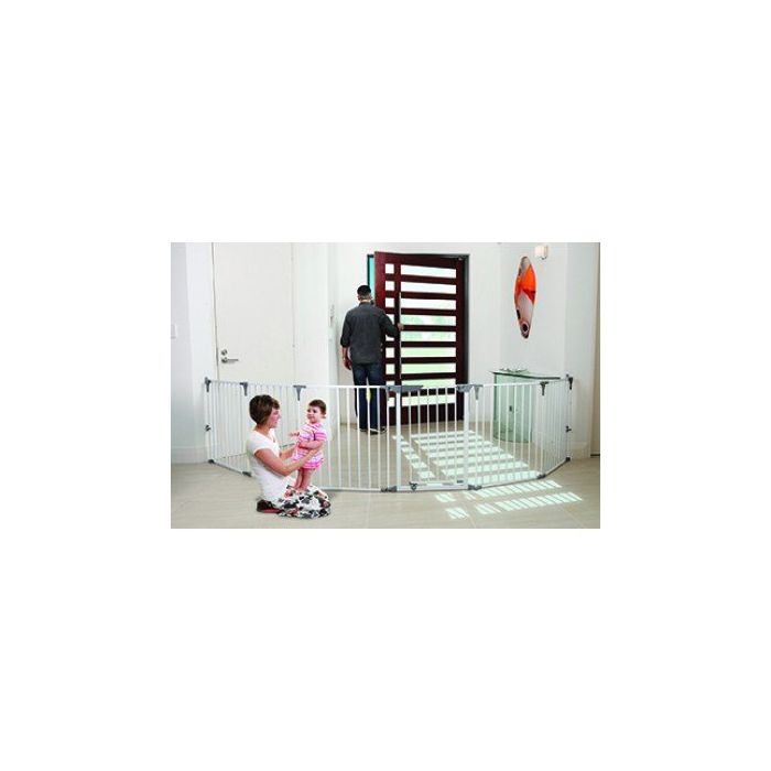Dreambaby Sikkerhetsgrind 3i1 m/6 seksjoner, hvit