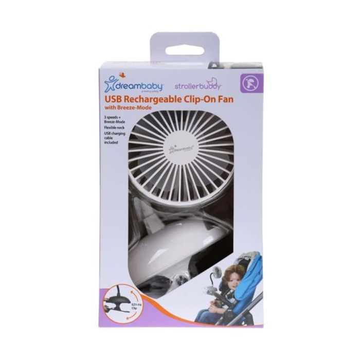 Vognvifte, Dreambaby, Clip-On Fan - White